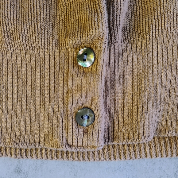 Tommy Bahama Cardigan Womens Small Tan Business Casual Office Career Neutral - Picture 7 of 11